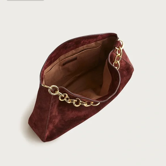 J crew Berkeley chainlink shoulder bag in suede NWT - Picture 4 of 6